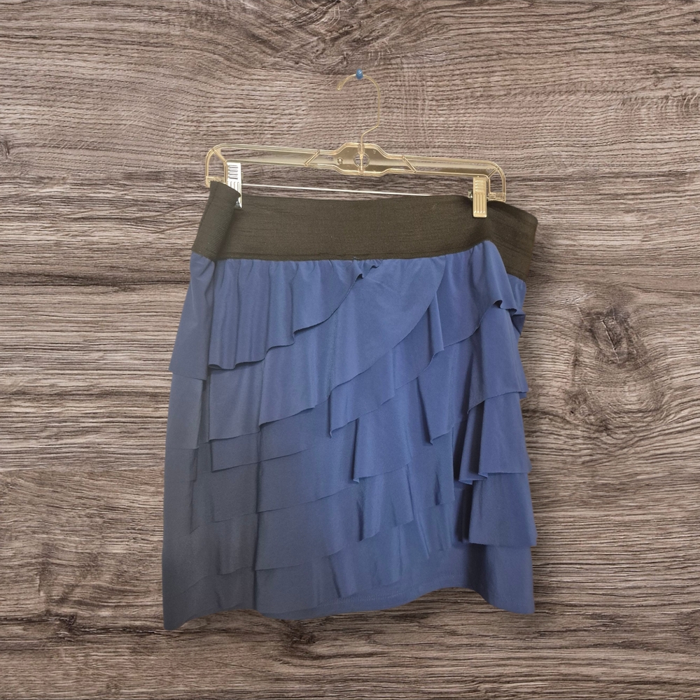 First Option Cobalt Ruffle Mini Skirt Xl Y2k